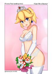 big_breasts bridal_tiara mario_(series) nintendo piranha_plant piranha_plant_bouquet princess_peach super_mario_odyssey wedding_peach_(super_mario_odyssey)