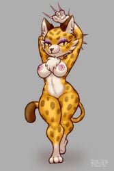 anthro big_breasts big_butt clawroline feline female_only furry kirby_(series) large_hips leopard long_claws nintendo posing rawslaw5 thin_waist