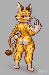 anthro big_breasts big_butt clawroline feline female_only furry kirby_(series) large_hips leopard long_claws nintendo posing rawslaw5 thin_waist