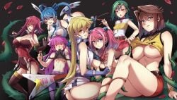 6+girls 7girls akiza_izinski alexis_rhodes ass ass_grab bare_shoulders bent_over black_garter_belt black_garter_straps black_sleeves black_stockings blonde_hair blue_angel blue_eyes blue_nails breasts breasts_out_of_clothes breasts_outside brown_eyes choker collar evil_eyes evil_face evil_smile female green_hair hiiragi_yuzu izayoi_aki kirishima_romin kotori_mizuki large_ass large_breasts long_hair long_sleeves looking_at_viewer looking_back mazaki_anzu medium_breasts medium_hair mibry_(phrysm) miniskirt multiple_girls nipples nipples_visible_through_clothing orange_eyes orange_panties panties panties_down pink_hair pink_nails purple_hair purple_pantyhose red_choker red_collar red_hair romin_kirishima school_uniform schoolgirl shirt shirt_lift short_hair shounen_jump skirt sleeves_past_elbows small_breasts tea_gardner tearing_clothes tenjouin_asuka tentacle tentacle_grab thick_thighs thighhighs thighs thorns tori_meadows twintails uncensored underwear white_panties yellow_eyes yu-gi-oh! yu-gi-oh!_5d's yu-gi-oh!_arc-v yu-gi-oh!_duel_monsters yu-gi-oh!_gx yu-gi-oh!_sevens yu-gi-oh!_vrains yu-gi-oh!_zexal zaizen_aoi zuzu_boyle