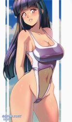 alternate_costume arwald big_breasts breasts female hyuuga_hinata looking_at_viewer naruto solo swimsuit tagme transparent_clothing