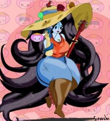 adventure_time animated bonnibel_bubblegum bottom_heavy electric_guitar female guitar marceline marceline_abadeer musical_instrument princess_bubblegum swasbi_(artist)