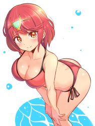 1girls 2022 ass bangs bikini blush breasts cougar1404 female female_only hips large_ass large_breasts looking_at_viewer nintendo pyra red_bikini red_eyes red_hair short_hair slim_waist smile swept_bangs thick_thighs thighs tiara wide_hips xenoblade_(series) xenoblade_chronicles_2