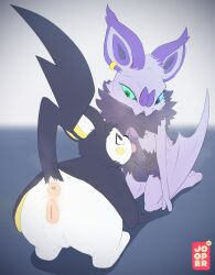 absurd_res anthro anthro_on_feral anthrofied anus balls chest_tuft crotch_tuft duo emolga erection eye_contact fangs female feral genitals heterochromia hi_res humanoid_genitalia humanoid_penis jooper licking looking_at_another looking_at_partner male male/female nintendo noibat oral penile penis penis_lick pokémon_(species) pokemon pokemon_(species) pussy raised_tail sex tongue tongue_out tuft video_games wings