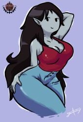 1girls adventure_time big_ass black_hair blue_jeans breasts bubble_butt caked_up child_bearing_hips cleavage curvy_figure demon_girl fat_ass female female_only gerdrows grey_skin hand_on_ass hand_on_head huge_ass jeans marceline marceline_abadeer pawg pointed_ears red_crop_top small_breasts smirking_at_viewer solo solo_female suggestive_look suggestive_pose thicc_shake thighs_bigger_than_head tight_pants vampire vampire_bite voluptuous wavy_hair wide_hips