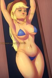 1female 1girls applejack_(eg) applejack_(mlp) armpits ass big_ass big_breasts bikini bikini_top blonde_hair breasts cleavage coonfist curvy equestria_girls female female_only friendship_is_magic green_eyes hasbro long_hair medium_breasts my_little_pony natural_breasts navel only_female patreon sensual smile smooth_skin solo solo_female thick thick_ass thick_thighs thighs voluptuous voluptuous_female wide_hips