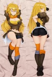 1girls absurdres ass big_ass bodypillow dakimakura female female_only highres pantylines ravenravenraven rwby solo thick_thighs wide_hips yang_xiao_long