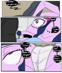 1boy 1girls armpits cameltoe collar comic english_text equestria_girls eyes_rolling_back female friendship_is_magic glasses hasbro inuyuru kissing making_out male my_little_pony panties purple_eyes rumble_(mlp) sci-twi speech_bubble straight thighs thought_bubble tutor twilight_sparkle_(mlp) wet_panties