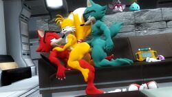 3boys 3d_(artwork) anal anal_sex anal_sex anthro anthro_on_anthro anthro_penetrated anthro_penetrating anthro_penetrating_anthro anthrofied chao_(sonic) chip_(sonic) completely_nude completely_nude_male couch couch_sex custom_character_(sonic_forces) double_penetration erect_nipples erect_penis erection gadget_the_wolf gizmo_the_wolf_(saiyangoku4) group group_sex humanoid humanoid_genitalia humanoid_penis male male/male male_only male_penetrated male_penetrating male_penetrating_male muscular muscular_anthro muscular_male nipples nude nude_male penis penis_out saiyangoku4_(artist) sonic_(series) sonic_forces sonic_the_hedgehog_(series) source_filmmaker tails threesome