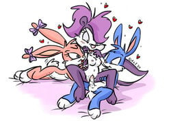 2007 a.g.i. anthro babs_bunny buster_bunny cub female fifi_la_fume fur furry male mammal rabbit skunk straight tiny_toon_adventures uncensored