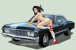 ass baby_(car) breasts car chevrolet chevrolet_impala female female_only mostly_nude pablo_comics pale_skin solo supernatural supernatural_(series) tagme the_impala