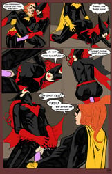 all-star_batman_and_robin barbara_gordon batgirl batman_(series) batwoman clothing comic cowgirl_position dc_comics dimsumboy22 doggy_style female female_only human joker kate_kane lesbian multiple_females multiple_girls older_woman_and_younger_girl scott_jones shade shade_jones strap-on superheroine yuri