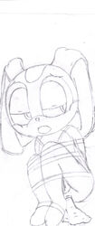 cream cream_the_rabbit dar-powerforce female female_only fur furry monochrome rabbit sega sketch solo sonic_(series)