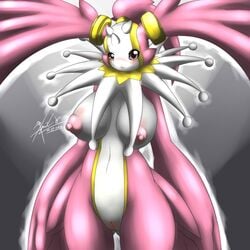 1girls anthro blush breasts cherubimon cherubimon_(virtue) color digimon digimon_(species) female female_only front_view grey_eyes mn_xenx nipples open_eyes pussy solo tagme vulva