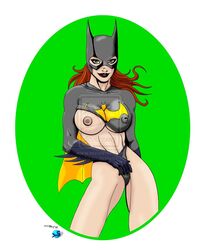 1girls barbara_gordon batgirl batman_(series) breasts clothing dc eso2001 female female_only front_view gloves human pale_skin solo standing tagme watermark