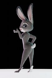 1girls 3d anthro ass disney female female_only fever-dreamer flat_chest fur furry furry_only judy_hopps looking_at_viewer looking_back nude open_mouth pinup purple_eyes rabbit solo tail zootopia