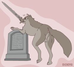 anus ass backsack balls canid canine canis confusion dark_souls feral fromsoftware genitals great_grey_wolf_sif hi_res male male_only mammal presenting presenting_hindquarters rear_view rule_63 solo video_games wolf xenoyia_(artist)