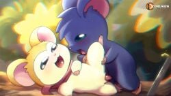 :3 animated balls blush female hamster hamtaro_(series) male male/female open_mouth original_character pashmina_(hamtaro) penis pussy tongue zoruken