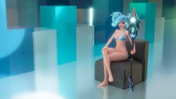 1girls 3d bare_legs bikini bikini_bottom bikini_top blue_eyes blue_hair blue_nail_polish blue_nails breasts clothed clothed_female crossed_legs evie_(paladins) feet female female_only legs light-skinned_female light_skin looking_at_viewer medium_breasts nail_polish paladins sitting solo solo_female toenail_polish toes yazanios