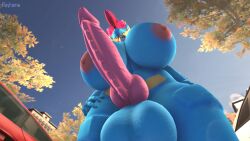 3d absurd_res anthro areola balls big_balls big_breasts big_penis blue_body breasts digital_media_(artwork) erection eyewear feraligatr futanari genitals gynomorph hand_on_hip hi_res huge_breasts huge_cock intersex knot looking_at_viewer looking_down low-angle_view nintendo nipples nude penis pink_nipples pokémon_(species) pokemon rayhuma smile solo sunglasses video_games yuki_(evov1) yukigatr_(evov1)