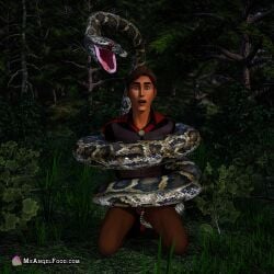 1boy 3d 3d_(artwork) bondage captured coiled coiling disney disney_prince fantasy hypnosis male male_only mind_control msangelfood naga peril prince prince_phillip sleeping_beauty_(1959_film) snake vore