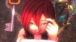 1boy 1girls 3d animated artist_request blue_eyes deepthroat duo fellatio female human kairi keyblade kingdom_hearts large_penis long_video male mp4 oral pov pov_eye_contact red_hair short_hair sora sound sound_effects video weapon wholesome