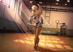 1girls 2010 alternate_breast_size basketball basketball_court basketball_uniform blonde_hair bunny bunny_ears edit edited fur furry furry_only lola_bunny solo space_jam spiritto warner_brothers