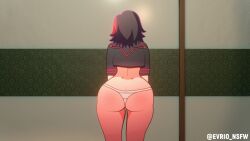 adult_swim animated ass ass_cleavage big_ass big_breasts butt butt_crack dat_ass evrio fanart fat_ass kill_la_kill matoi_ryuuko meme no_sound petite presenting_ass redraw remake removing_clothing ryukoredraw shimapan shirt_lift thick toonami underwear undressing video