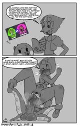 1futa 1girls 2022 2_panel_comic 2koma animal_crossing anthro april_fools artist_name breasts cartoon_network crossover cum cum_in_pussy cum_inside dated english_text female futa_on_female futanari greyscale huff instant_loss_2koma lewdtoonyguy long_nose long_penis marina_(animal_crossing) meta nintendo nipples octopus pearl_(steven_universe) pussy pussy_juice pussy_juice_drip reading reading_book reading_script script speech_bubble splatfest splatoon squid steven_universe stomach_bulge tentacle tentacles text text_bubble