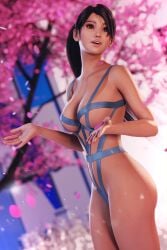 1girls 3d black_hair brown_eyes cleavage dead_or_alive female female_only huge_breasts long_hair momiji_(ninja_gaiden) ninja_gaiden ponytail sentinelart solo voluptuous