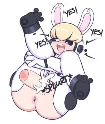 android anus ass asshole black_eyes blonde_hair buffy-sugo bunny bunny_ears bunny_girl commission cum cum_in_pussy cum_inside exposed_ass happy lagomorph legs_up penis pussy rixetog robot robot_girl rocket_league sex smiling text vaginal_penetration