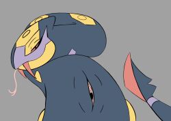 female feral genitals half-closed_eyes hi_res humanoid_genitalia justwhite looking_at_viewer narrowed_eyes nintendo pokémon_(species) pokemon pokemon_(species) pussy reptile scalie seviper smile smirk snake solo video_games