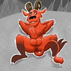 anus ass asshole balls baxterkangaroo cartoony demon don't_starve don't_starve_together dont_starve dont_starve_together erection fur genitals grinning hi_res horn imp klei_entertainment looking_at_viewer male male_only penis solo tail thick_penis video_games wortox