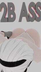 1girls 3d 3d_(artwork) ass ass_focus ass_up big_breasts blender breasts busty butt_focus female from_front_position highres kessei lingerie nier nier:_automata nude nude_female picture pussy yorha_2b