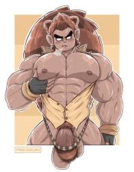 balls bara big_balls big_pecs big_penis bulge flaccid frieddough gay jockstrap male male_only mctail_(frieddough) muscles muscular original_character pec_grasp penis solo solo_male unbuttoned_shirt veiny_penis