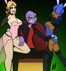 bunnysuit drunken_tales erika_(drunken_tales) fishnet_legwear lord_sarloc mia_(drunken_tales) sarloc women