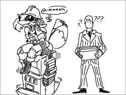 ? anthro armor boots canid canine clothed clothing dispenser_(team_fortress_2) duo engineer_(team_fortress_2) female footwear fox fur furry hard_hat headgear helmet human knee_pads line_art male male/female mammal masturbation monochrome overalls pepper_(sketchytoasty) shirt simple_background sitting sketchytoasty spy_(team_fortress_2) standing tail team_fortress_2 text topwear uniform valve vibrating video_games welding_goggles