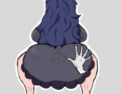 1girls alternate_breast_size anus anus_outline ass ass_focus ass_grab asshole backboob big_ass big_breasts clothed dark_hair disembodied_hand dress dress_pull from_behind gigantic_ass grabbing grabbing_from_behind hex_maniac huge_breasts large_breasts long_hair low-angle_view medium_breasts mintwolfie nintendo pale_skin pokemon pokemon_xy presenting puffy_anus shiny_skin solo solo_female spread_anus spread_anus_under_clothes spread_ass spreading spreading_ass squatting teasing thick_thighs tight_clothing tight_fit voluptuous white_outline wide_hips