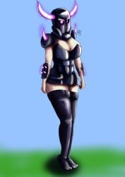 armor armored_boots armored_dress armored_female armored_gloves big_breasts boob_window clash_(series) clash_royale female female_only glowing_eyes helmet mask masked masked_female muertefake pekka_(clash_of_clans) pekka_(clash_royale) robot_girl robot_humanoid shiny shiny_armor shiny_skin solo solo_female thigh_highs thighhighs