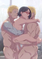 1girls 2boys adult age_difference anal anal_sex arad_baranga arms_around_neck arms_around_torso bandaged_arm bandages barefoot blue_eyes boruto:_naruto_next_generations breasts carrying censored clone clones completely_nude crossed_legs double_penetration erect_penis erection eyewear feet glasses grabbing grabbing_from_behind grin group group_sex high_resolution hug hugging larger_male leg_lock light-skinned_female light-skinned_male light_skin long_hair megane mmf mmf_threesome moaning mosaic_censoring multiple_boys multiple_males nakadashi naked naruto naruto_(series) older_male older_man_and_teenage_girl penetration penis perky_breasts petite red-framed_glasses red_eyes reverse_suspended_congress sandwich_position sandwiched sarada_uchiha sex shadow_clone sharingan size_difference small_breasts smaller_female smile stand_and_carry_position standing standing_double_penetration standing_sex sweat teenager threesome toes uzumaki_naruto vaginal_penetration vaginal_sex very_high_resolution yellow_hair younger_female