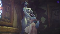 1futa 3d athletic_female athletic_futanari balls big_balls big_breasts blowjob blue_eyes breast_size_difference breasts draenei elf erection futa_on_female futanari hands_on_head huge_balls huge_breasts night_elf nipples open_mouth sucking sweetgrapes0101 thick_thighs thighs warcraft world_of_warcraft wow