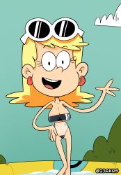 236kbs big_breasts blonde_hair breasts eyewear_on_head female female_focus female_only gris_swimsuit leni_loud light-skinned_female looking_at_viewer nickelodeon sunglasses_on_head swimsuit the_loud_house