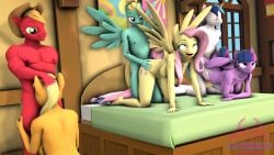 16:9 3d_(artwork) anthro anthrofied applejack_(mlp) big_macintosh_(mlp) brother brother_and_sister digital_media_(artwork) equid equine female female_penetrated fluttershy_(mlp) friendship_is_magic hasbro hi_res incest male male/female male_penetrating male_penetrating_female mammal my_little_pony nude penetration senthaurekmern shining_armor_(mlp) sibling sister smooth_skin tongue tongue_out twilight_sparkle_(mlp) widescreen zephyr_breeze_(mlp)