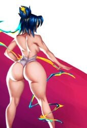 1girls ass ass_focus ass_view big_ass from_behind leotard neon_(valorant) pen_(artist) riot_games showing_off solo solo_female thick_ass thick_thighs thighs valorant