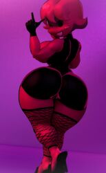 3d ass big_ass big_breasts black_high_heels black_legwear blush breasts breasts_out c4d_max dat_ass dot_eyes female female_only fishnet_legwear fnf_minus_mod fnf_minus_style fnf_mods friday_night_funkin friday_night_funkin_(minus_mod) friday_night_funkin_mod girlfriend_(friday_night_funkin) high_heels leggings legwear looking_at_viewer looking_back minus_gf_(iagoanims) minus_mod mob_face nipples pink_skin red_skin small_dress small_skirt tagme thick_ass