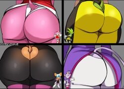 4girls afrosoricid amy_rose anthro ass ass_chart ass_cleavage ass_comparison ass_focus ass_size_difference bat big_ass blaze_the_cat bodysuit bubble_butt butt_crack chiropteran clothing dat_ass dress fat_ass feline female female_only furry furry_only hedgehog huge_ass hyperrxgue large_ass panties pants rouge_the_bat sonic_(series) sonic_the_hedgehog_(series) surge_the_tenrec tail tenrec thick_ass thick_thighs wide_hips