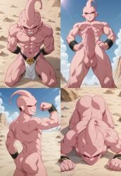 abs ai_generated anus ass balls bara biceps big_balls big_penis cum dragon_ball dragon_ball_z gay gay_sex ilovementits kid_buu male male_only muscular nipples pecs penis teasing thighs yaoi