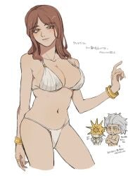 bikini brunette dark_souls dark_souls_3 dark_sun_gwyndolin gwynevere nameless_king princess_of_sunlight queen_of_sunlight_gwynevere tagme white_hair yellow_eyes zunkome