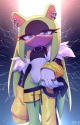 female hair_down kazuna_endi leotard long_hair looking_at_viewer solo sonic_(series) sonic_the_hedgehog_(comics) sonic_the_hedgehog_(series) surge_the_tenrec tenrec