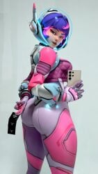 bodysuit condom horny_female juno_(overwatch) nishikt presenting_ass selfie